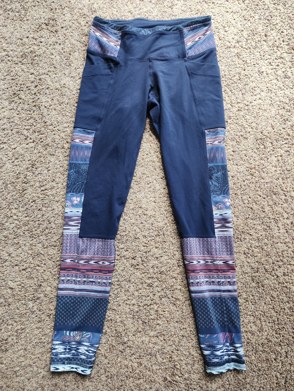 Prana Navy Women's Active Leggings with Subtle Logo